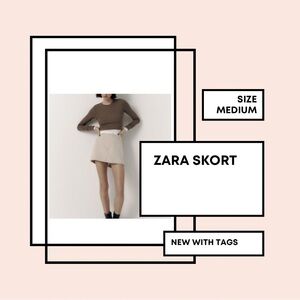 Zara - Skort in Ice - Size Medium - NEW WITH TAGS